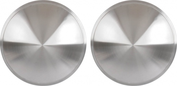 15 Full Moon Style Brushed Aluminum Look Stainless Steel Wheel Cover Set 2 Pieces