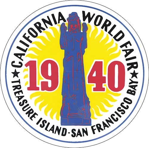 1940 California World Fair Treasure Island San Francisco Window Decal
