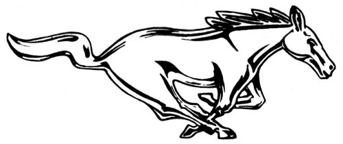 12 Silver Running Horse Decal Right