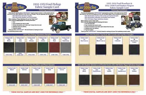 Sample Card Ford Pickup Truck Ford Phaeton Ford Roadster Ford Station Wagon