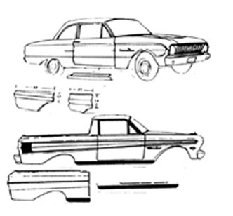 1960 1961 1962 1963 Mercury Comet  Rear Quarter Body Repair Patch Panels 