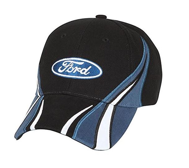 Ford Blue Hot Rod Flame Black Baseball Cap 