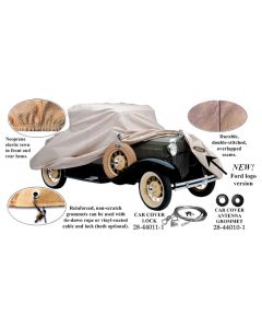 Car Cover, Poly-Cotton, With Ford Oval (FD-24) Logo, 1931Sedan, Slant Windshield