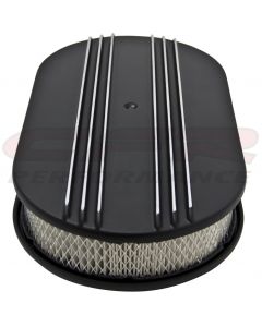 Partial-Finned Aluminum Air Cleaner, 15'' Oval With Black Finish