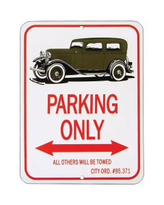 Tudor Sedan "Parking Only" Sign