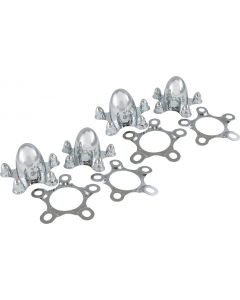Center Cap Set Of Two, Spider Style, Chrome Plated Zinc Diecast, 5 x 4-1/2" Bolt Circle