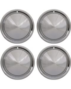 Wheel Covers, Calif.Cone/'57 Plymouth, Chrome, 15", 4 Pc Set