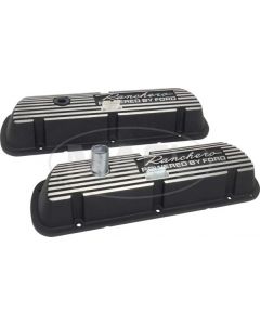 Valve Covers - Ranchero Powered By Ford Cast Into The Top -Powder-coated Black - 289, 302 & 351W V8