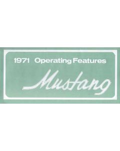 1971 Mustang Owner's Manual, 30 Pages