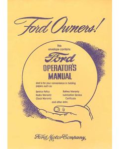 Owner's Manual Envelope - Ford