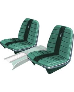 Seat Covers - Front Buckets Only - Ford Galaxie XL - Light Aqua #159 With Dark Aqua #163S Inserts