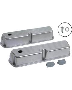 Ford Valve Covers, Small Block, Ball Milled Polished Aluminum, 1962-1979