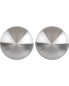 Wheel Cover Set Of Two, Full 'Moon' Style, Brushed AluminumLook Stainless, For 13" Steel Wheels