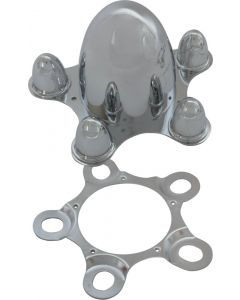 Center Cap Set Of Two, Spider Style, Chrome Plated Zinc Diecast, 5 x 5" Bolt Circle