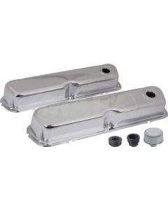 Valve Covers, Chrome, 260, 289 & 302, V8, With Oil Cap Without Tube