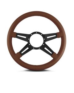 Lecarra 14 in MK-9 Steering Wheel, Black, Caramel Leather