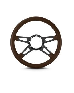 Lecarra 14 in MK-9 Supreme Steering Wheel, Black, Brown Leather