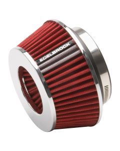 Edelbrock 43611 Air Filter; Cone; 3.7In. Tall; Red/Chrome