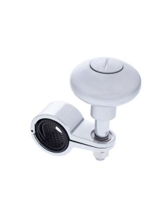 Steering Wheel Spinner - Liquid Silver with Chrome Clamp
