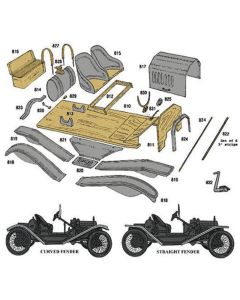 1909-1927 Model T Speedster Body Kit - Complete - With Curved Top Fenders