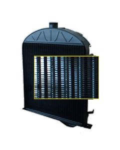 Model A Ford Radiator - 2 Row - 6 Fins Per Inch - Round Tube