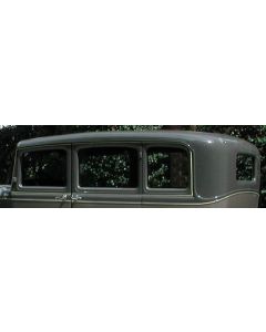 Model A Ford Window Glass Set - Deluxe Fordor Sedan 2 Window Slant Windshield (160C) - Concours Quality