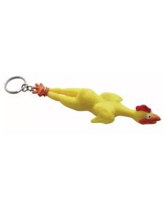 Rubber Chicken Key Chain, With Chrome Plated Chain