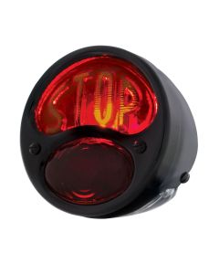 Tail Light, Black, Left With License Illuminator, Model A, 1928-1931