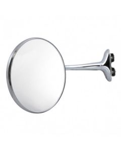 Old Style Door Edge Mirror, Stainless Steel, 4" Diameter