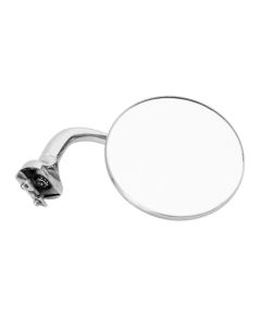Model A Ford Peep Mirror - Curved Chrome Arm - 4 Stainless Steel Head - Left Or Right - Clamps On Top Of Door