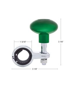 Steering Wheel Spinner - Emerald Green with Chrome Clamp