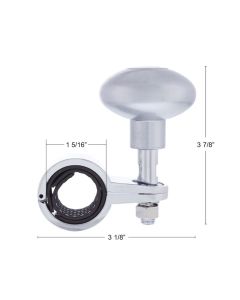 Steering Wheel Spinner - Liquid Silver with Chrome Clamp