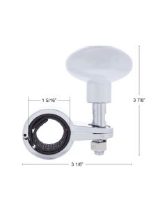 Steering Wheel Spinner - Pearl White with Chrome Clamp