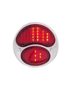 1928-1931 Model A LED Sequential Tail Light - Stainless Housing & Rim - Left with License Plate Light