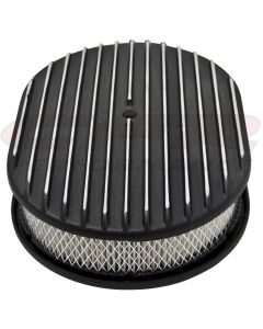 Finned Aluminum Air Cleaner, 12'' Oval With Black Finish, 1932-1985