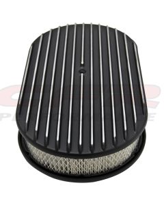 Finned Aluminum Air Cleaner, 15'' Oval With Black Finish, 1932-1985