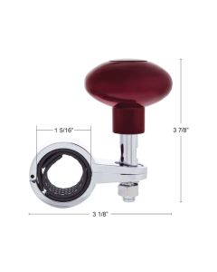 Steering Wheel Spinner - Candy Red with Chrome Clamp