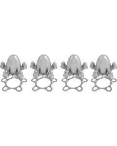 Center Cap Set Of Two, Spider Style, Chrome Plated Zinc Diecast, 5 x 4-3/4" Bolt Circle