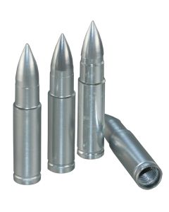 Bullet Cartridge Valve Stem Caps, Polished Aluminum