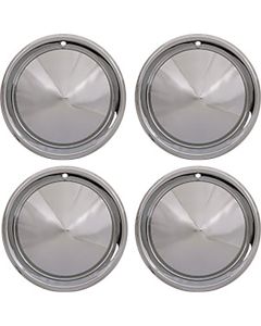 Wheel Covers, Calif.Cone/'57 Plymouth, Chrome, 15", 4 Pc Set