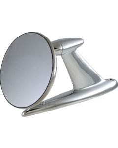 Outside Rear-View Mirror Assembly - Round Conical Head - Manual Control - Chrome - Right Or Left