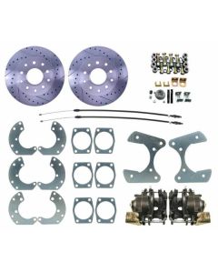 Ford 8.8-9" Rear End Disc Brake Kit with Emergency Brake & Drilled And Slotted Rotors - Fairlane, Torino
