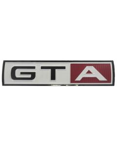 Front Fender Nameplate Inserts - GTA - Red & Black On Brushed Aluminum Plate - Adhesive Backed - For 390 V8 With C6 Automatic Transmission