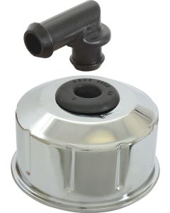 Oil Filler Breather Cap - Twist-On Type - Chrome - 289, 302, 351W, 428 & 429 V8