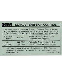 Emission Decal, 351C-2V AT/MT, (10-1 To 1-1), Fairlane, Ranchero, Torino, 1970