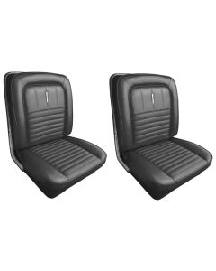 1967 Full Set Of Front Bucker Seats Fairlane 500XL, GT & 2 Door Hardtop - Black L-958 With Black L-2954 Inserts