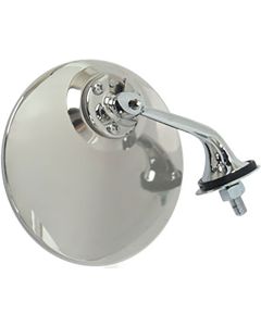 Round Stainless/Chrome British Style Outside Mirror, Right Side