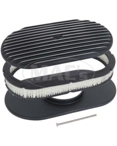 15" Oval Finnned Aluminum Air Cleaner Assembly with Black Finish