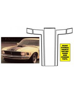 1970 Mustang Boss 302 Entire Hood Paint Stencil Kit