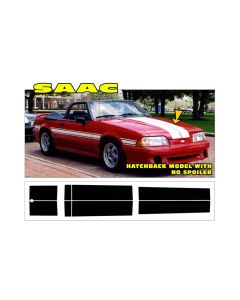 1987-1993 Mustang Hatchback SAAC Dual Lemans Stripe Kit w/o Spoiler